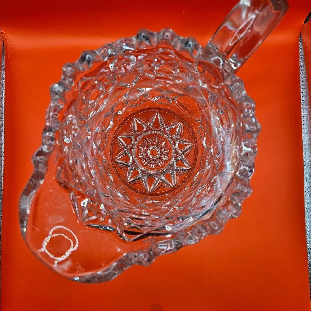 Antique‎ American Brilliant Lead Crystal Cut Glass Pitcher (A31)